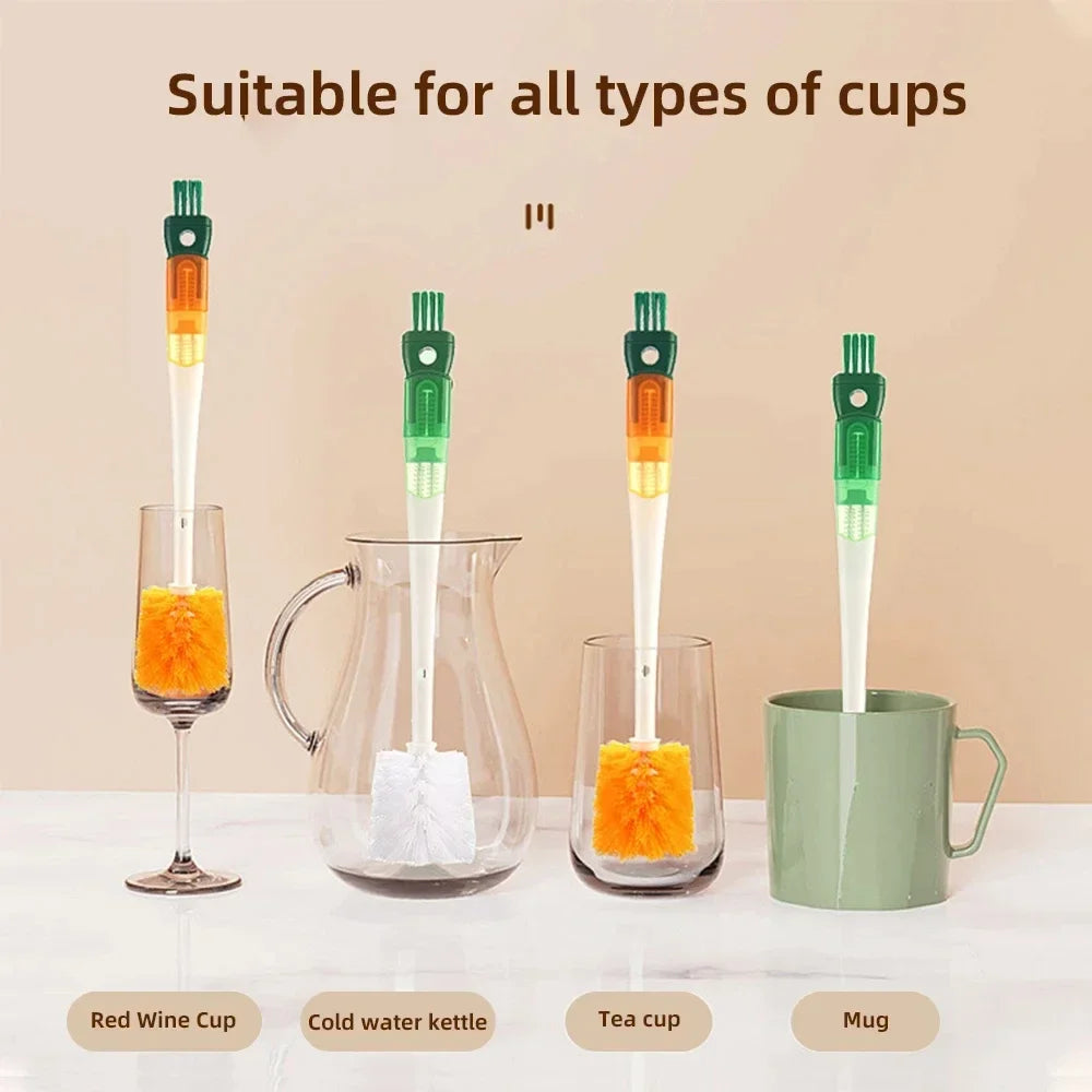 5 in 1 Mother-Child Baby Bottle Cup Cleaning Brush Feeding Clean Tool Set, Water Bottle Cleaning Brush