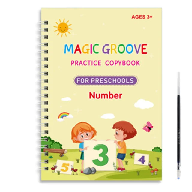 Reusable Magic Copybook – Montessori Drawing and Writing Toy for Kids with Pen Control Training and Educational Stickers
