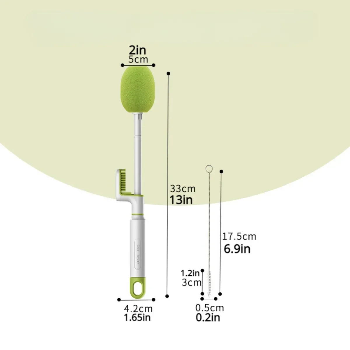 3 in 1 Multifunctional Bottle Brush Baby Pacifier Straw Small 360° Rotating Cup Kitchen Cleaning Tool Replaceable Sponge Head