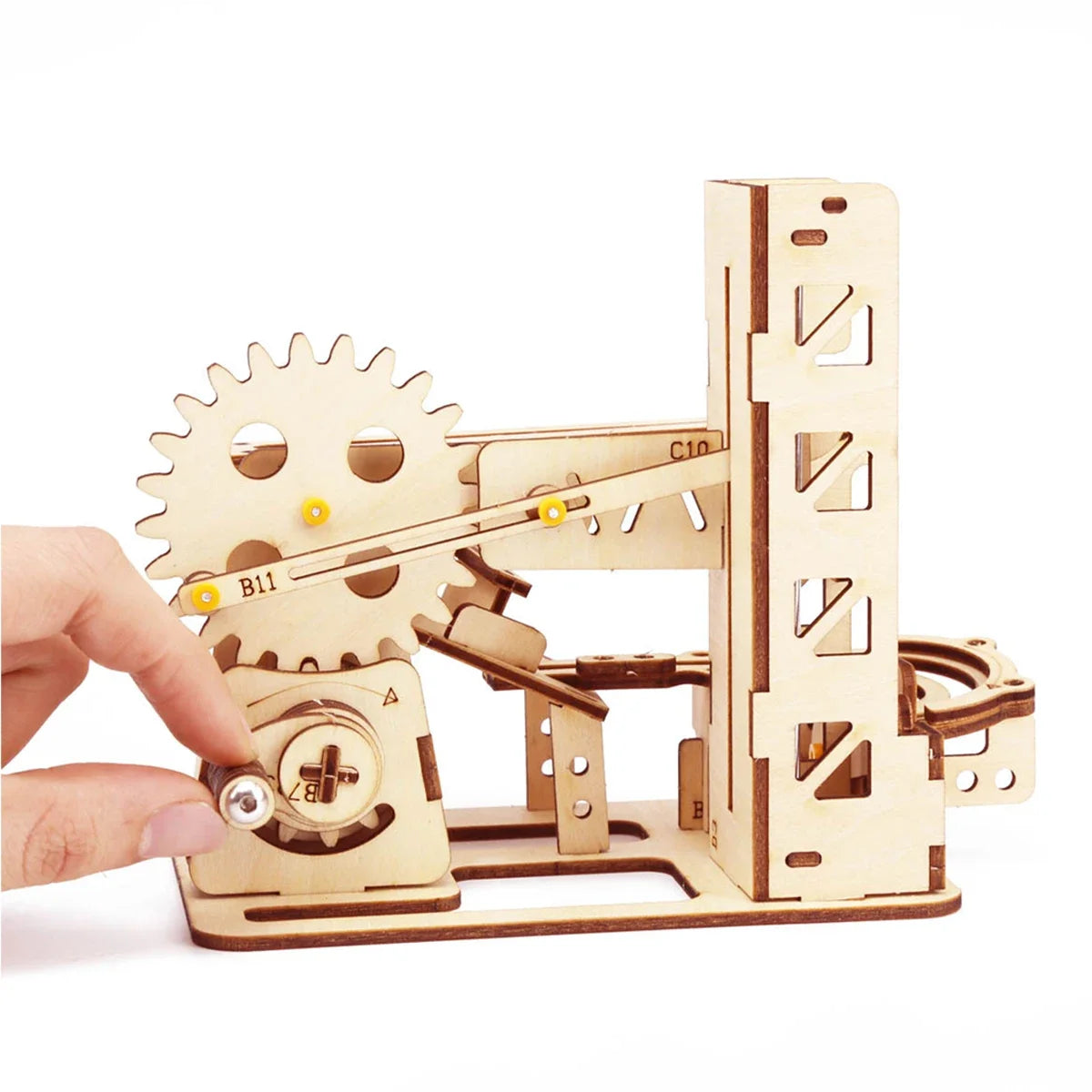 Spiral Marble Run 3D Wooden Puzzle – DIY Mechanical Model Kit for Adults and Teens