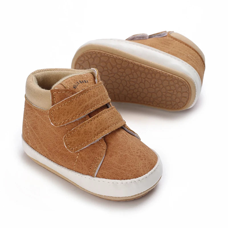 New Baby Shoes Retro Leather Boy Girl Multicolor Toddler Rubber Sole Anti-Slip First Walkers Infant Moccasins