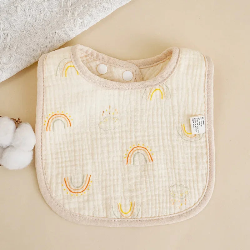 Newborn Baby U-Shaped Bibs | 6 Layers Cotton Gauze Saliva Towel, Bandana Scarf for Boys & Girls, Drool Feeding Burp Cloth - Kidzy Market