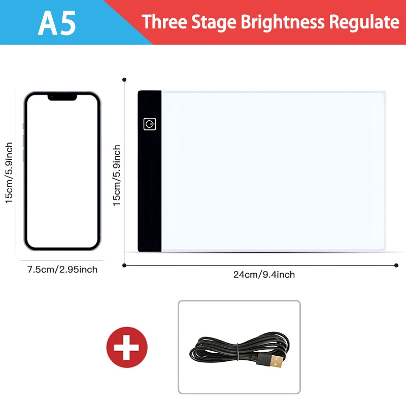 A3/A4/A5 Dimmable LED Drawing Copy Pad – Educational Painting Toy for Kids, Creative Growth Gift