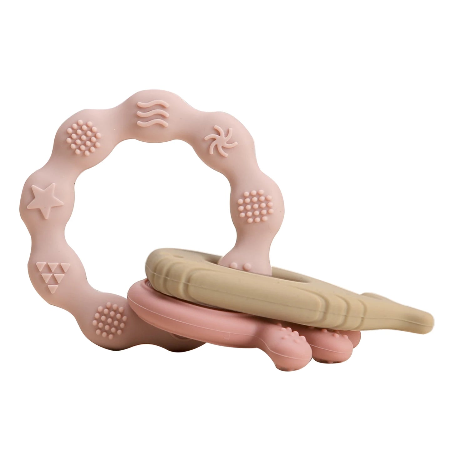 1pc Baby Teether Music Rattle - Animal Crochet Rattle, Elephant & Giraffe Wooden Ring, Babies Gym Montessori Children’s Toys