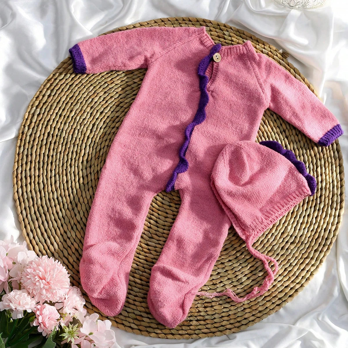 Ylsteed Knitted Newborn Dinosaur Outfit for Photo Shoot Baby Boy Photography Clothes Cute Animal Design Jumpsuit