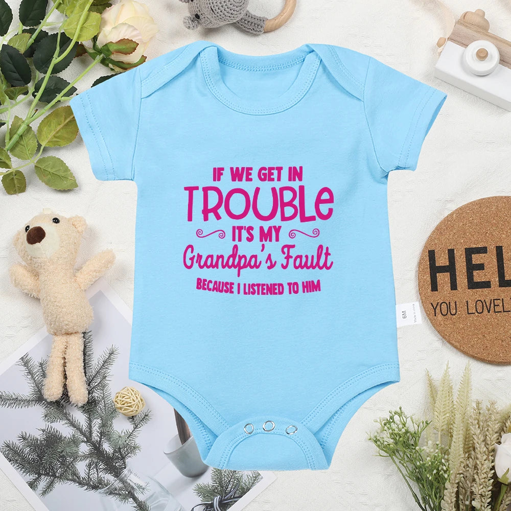 Newborn Girl Black Romper – Letter Print Cotton Onesie, Cozy Crew Neck, Fashionable Infant Bodysuit for Baby Boy and Girl