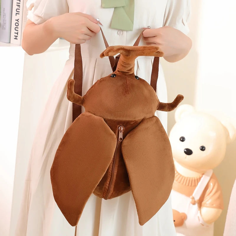 18-Inch Insect Series Unicorn Fairy Helmet Beetle Plush Toy – Kids Funny Backpack and Holiday Gift