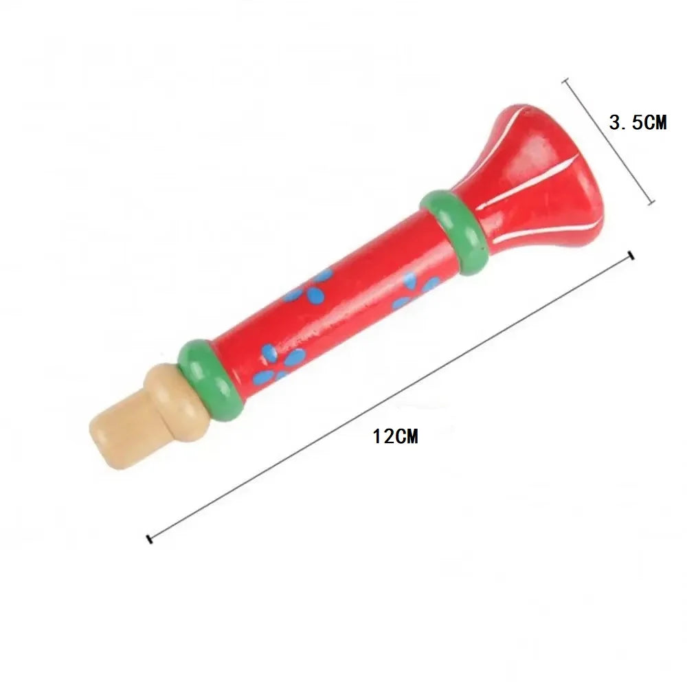 Wooden Trumpet Children Toy – Montessori-Inspired Horn Whistle Musical Instrument for Kids, Designed to Enhance Early Sound Recognition, Cognitive Skills, and Hand-Eye Coordination Through Playful Sound Training Games.