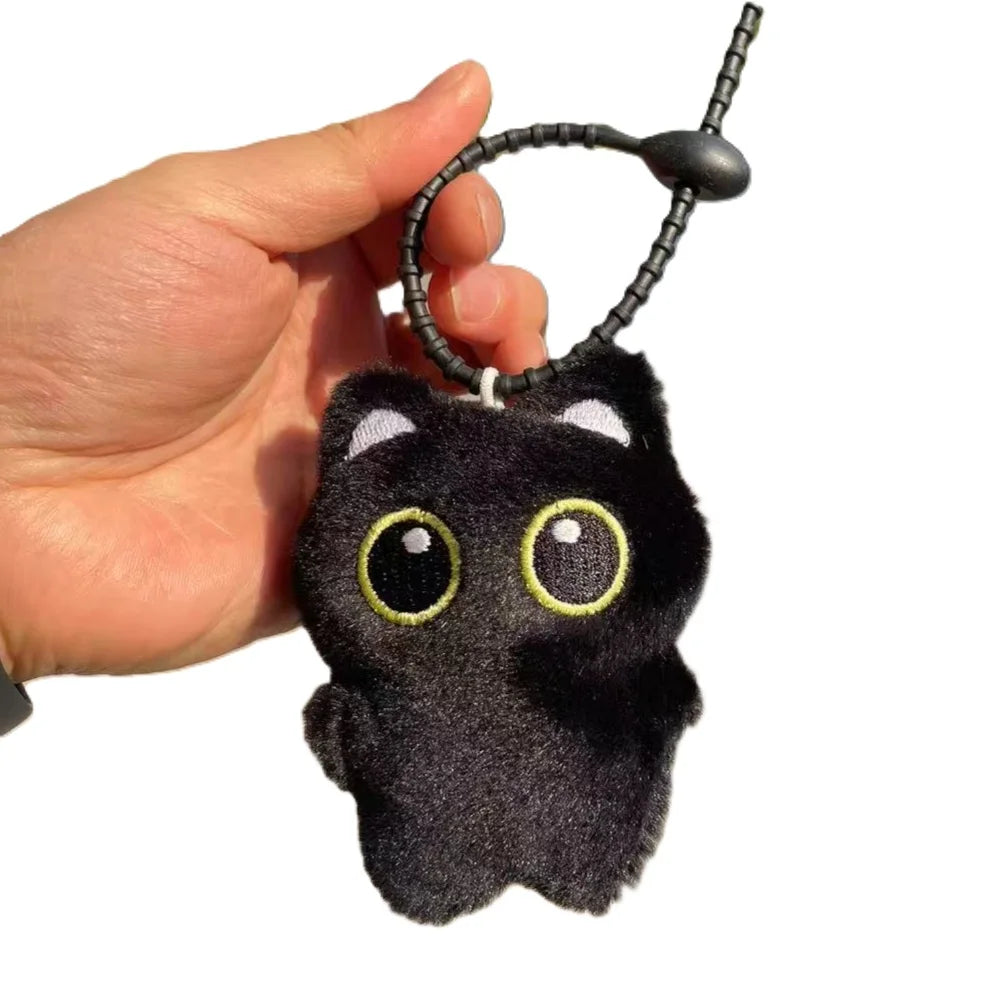Black Cat Plush Backpack – Big Eyes Kitten Doll Large Capacity Soft Toy Shoulder and Crossbody Bag