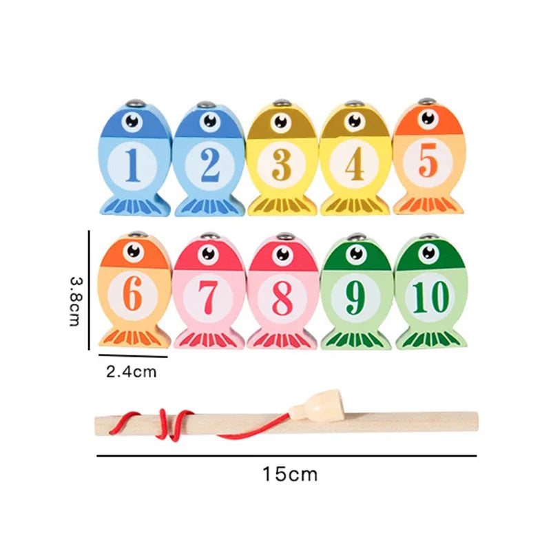 Children’s Wooden Fishing Game – Alphabet & Numeric Cognitive Toys, Interactive Educational Gift