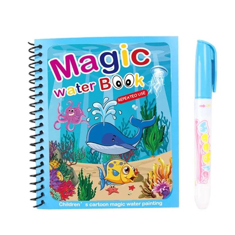 Kids Magic Water Drawing Book – Reusable Coloring and Painting Toy Gift for Boys and Girls