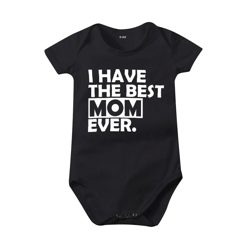 Popular "Mom+Dad=Me" Baby Romper – 100% Cotton Summer Onesie, Newborn Baby Clothes, Unisex Crawling Clothes, Comfortable and Cute