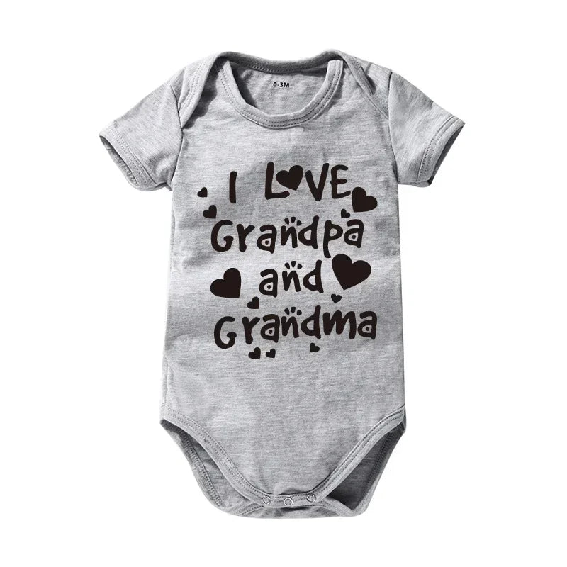 Pure Cotton “I Love Mom” & “I Love Dad” Newborn Rompers - Matching Baby Bodysuits for Twins, Summer Clothes for 0-24 Months