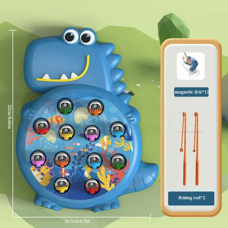 Children’s Magnetic Fishing Toy – Dinosaur Magnetic Fishing Rod Game, Early Educational Toy for Kids, Birthday Gift