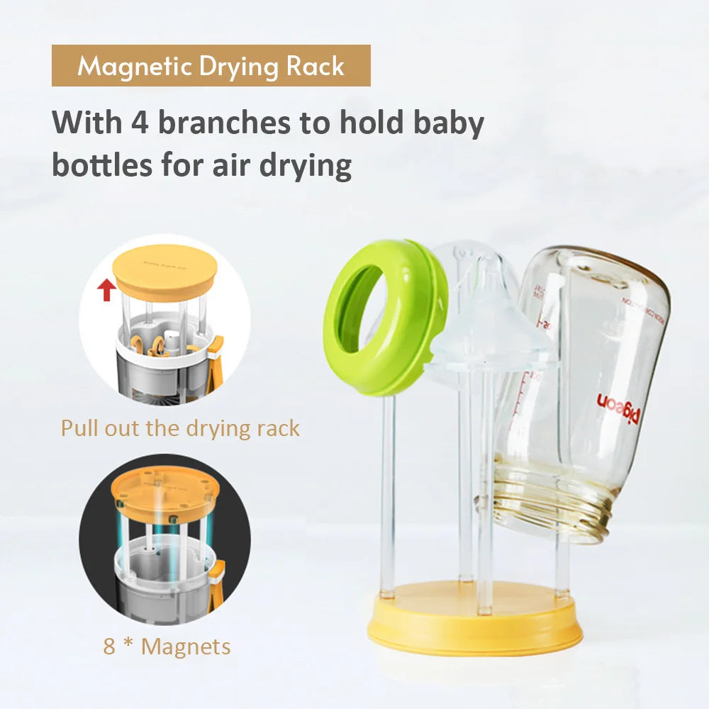 6-in-1 Portable Baby Bottle Brush Kit – Travel Feeding Bottle Cleaning Set, Nursing Bottle Cleaner