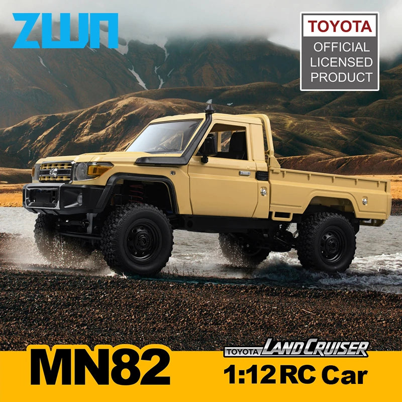 ZWN MN82 1:12 Retro RC Car with LED Lights and 4WD Remote Control Pickup Truck