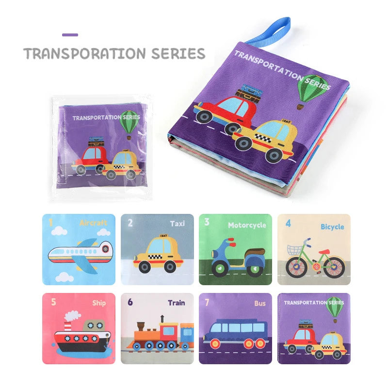 Soft Baby Books Toys - Montessori 3D Touch and Feel High Contrast Cloth Book, Sensory Early Learning Games for Kids, Educational Toys