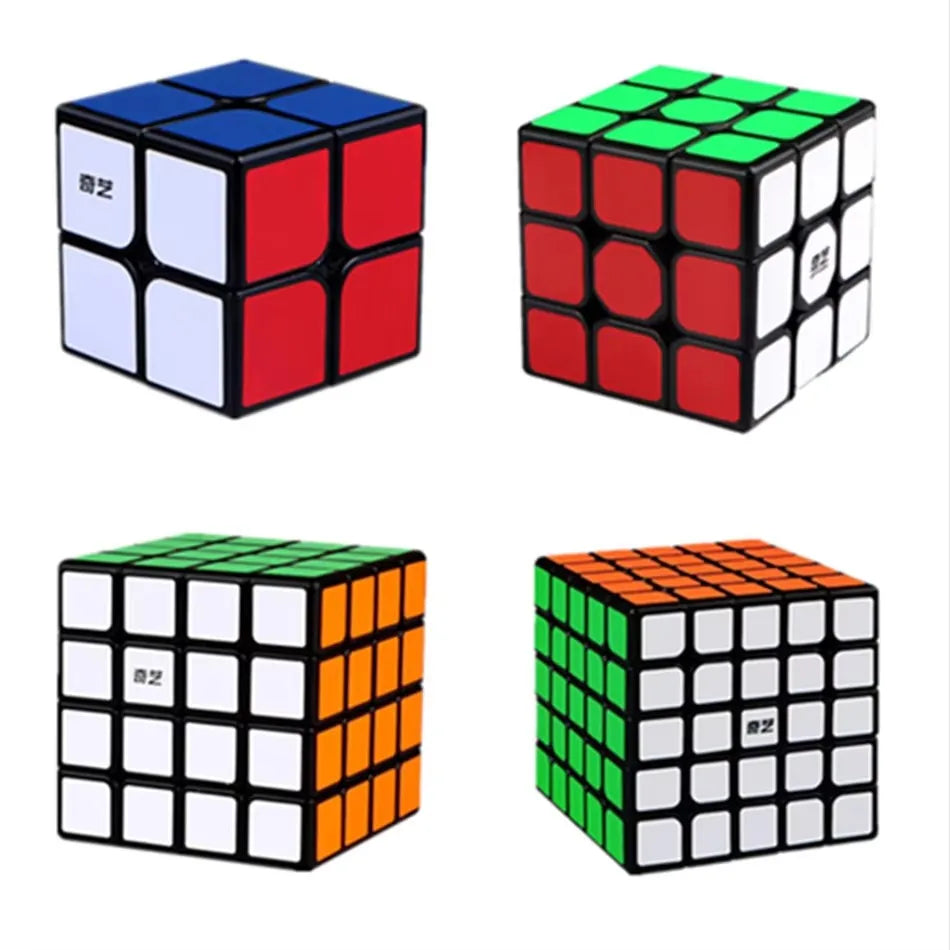 Qiyi Magic Cube 2x2, 3x3, 4x4, 5x5, 6x6, Black Stickers, Educational Puzzle Toy for Children & Kids, Cubo Magico Gift Toy