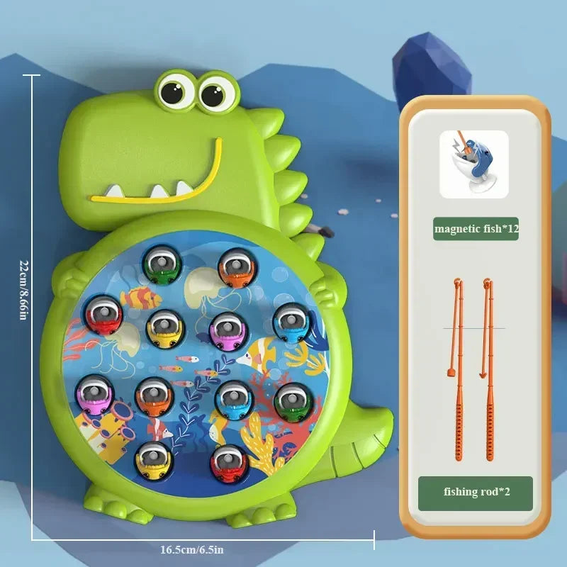 Children’s Magnetic Fishing Toy – Dinosaur Magnetic Fishing Rod Game, Early Educational Toy for Kids, Birthday Gift