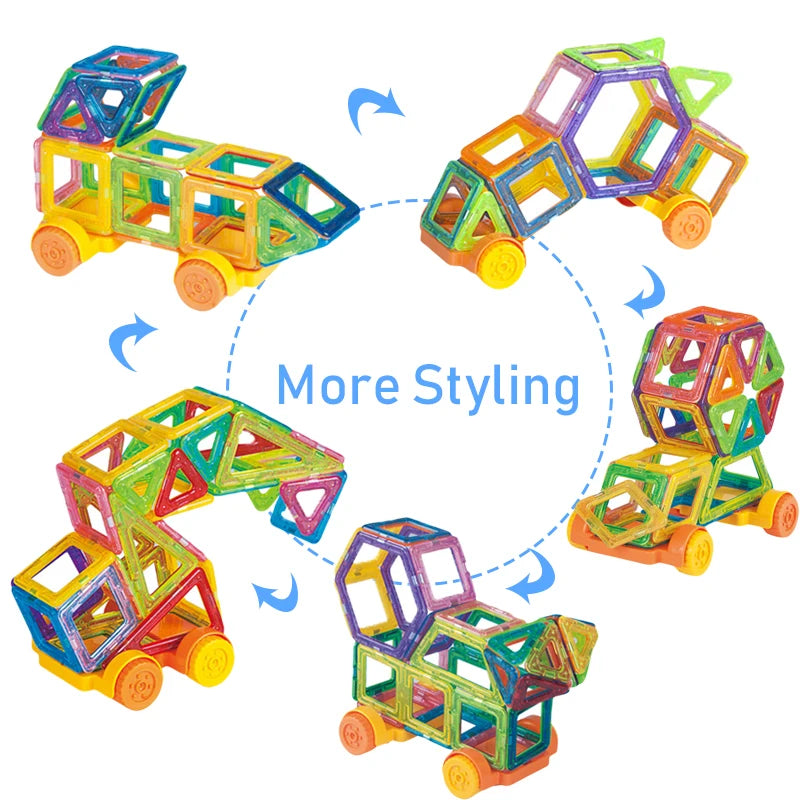 64-184PCS Kids Magnetic Building Blocks Mini Size STEM Construction Set