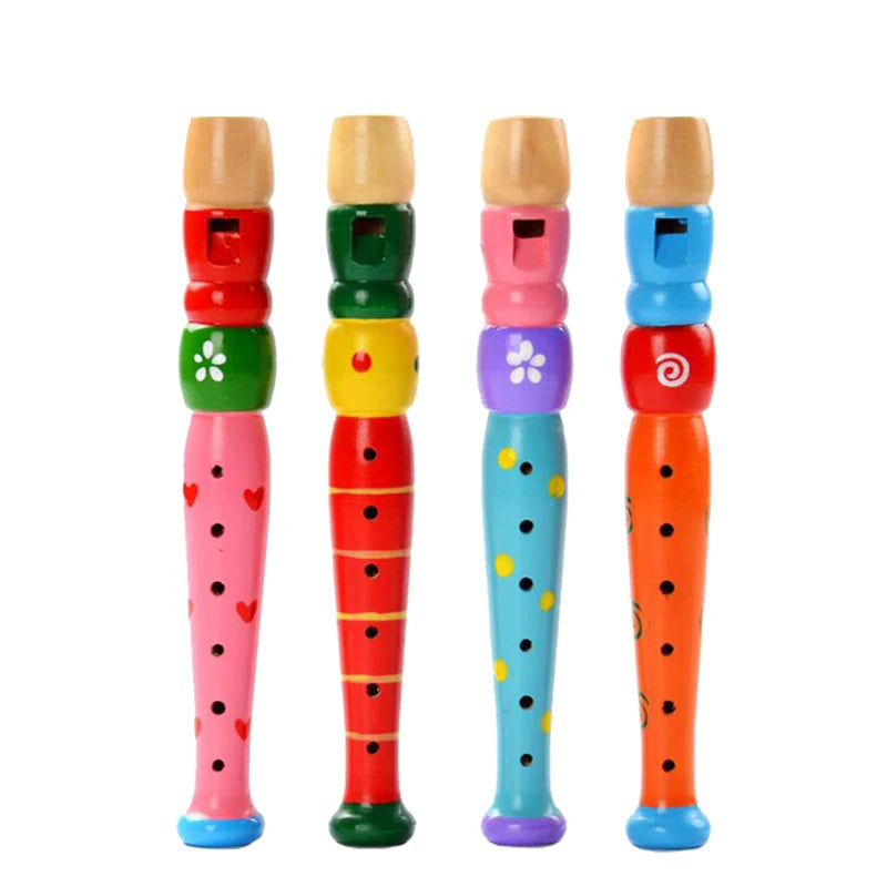 Colorful Wooden Flute Toy – Educational Musical Instrument for Kids, Trumpet Bugle Style Hooter, Fun Learning Toy for Children
