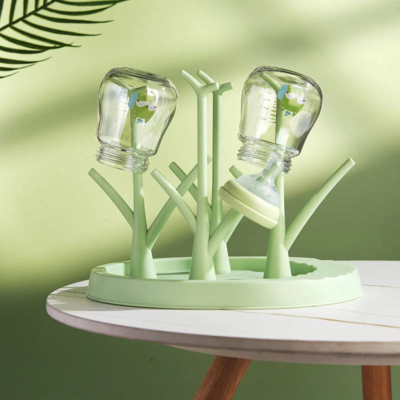 Baby Bottle Holder, Detachable Baby Bottle Drying Rack, Cute Tree Shape Cleaning Dryer Drainer, Storage Rack for Baby Accessories