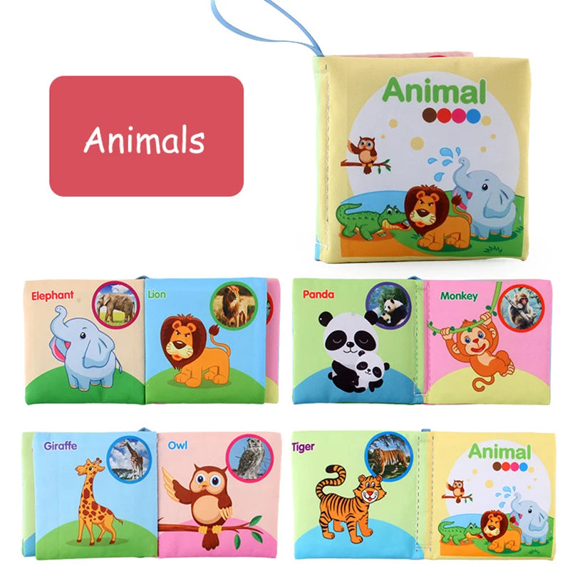 Baby Soft Cloth Book for Newborns 0-12 Months - 3D Animal Family Cognitive Montessori Early Educational Toy, Gift for Kids