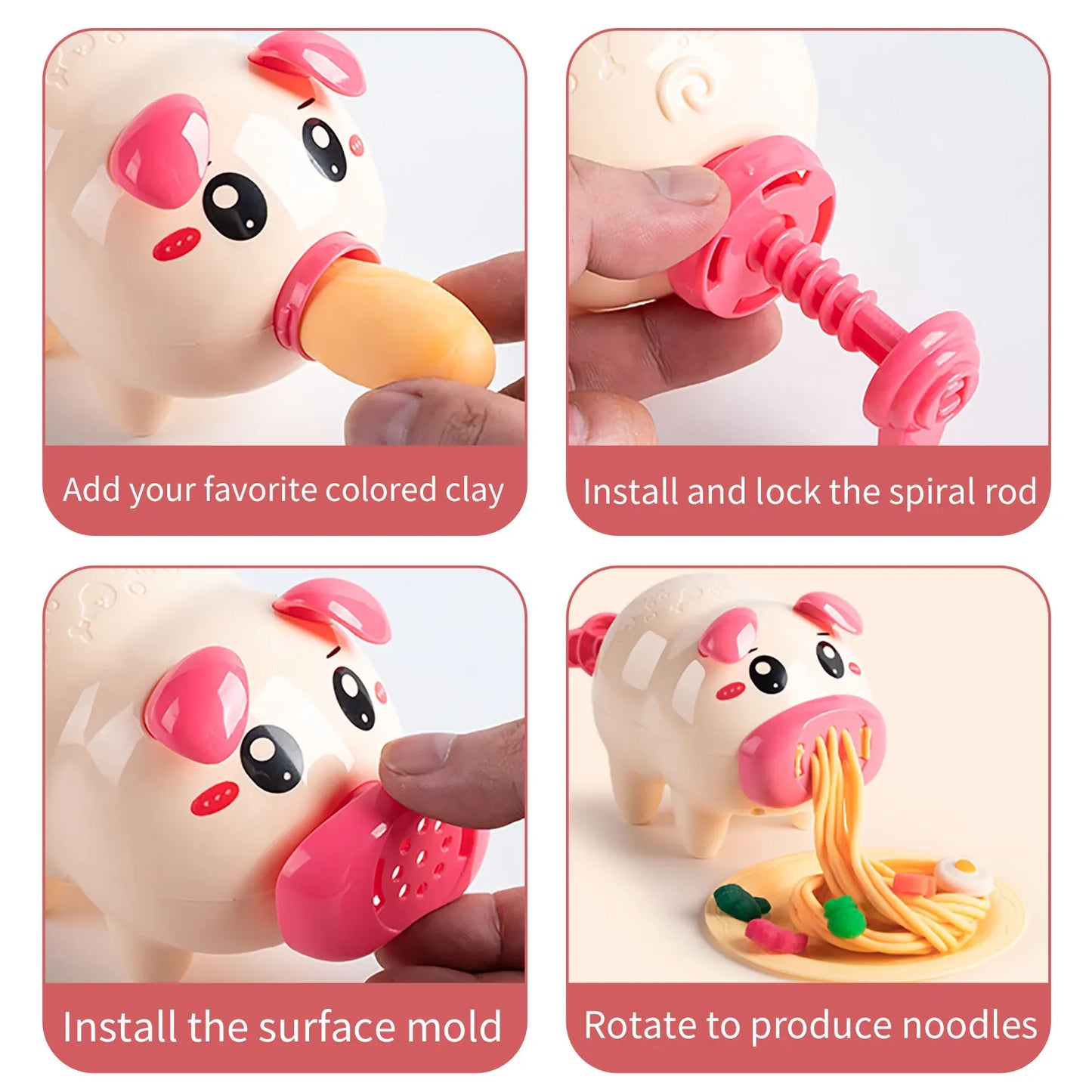 Rubber Clay Noodle Machine Toy - Colored Clay Set for Children, Boys and Girls, Ultra-Light Clay Tools