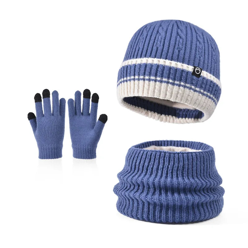 Kids’ Winter Hat, Scarf & Gloves Set – 3-Piece Fleece-Lined Beanie & Neck Warmer for Boys & Girls (Ages 4-10)