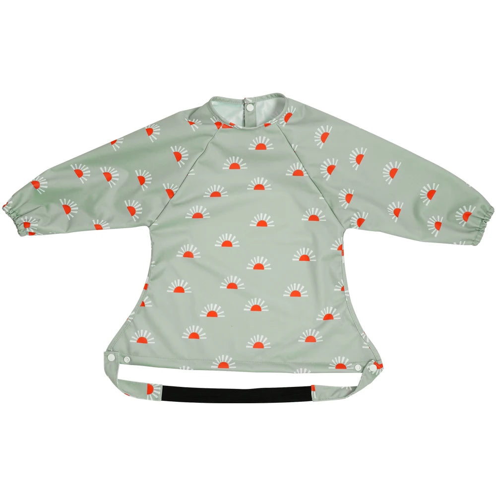 HappyFlute Baby Feeding Bibs | Waterproof Polyester One-Piece Long Sleeve with Snap Button Design | Mess-Proof for Table Use - Kidzy Market