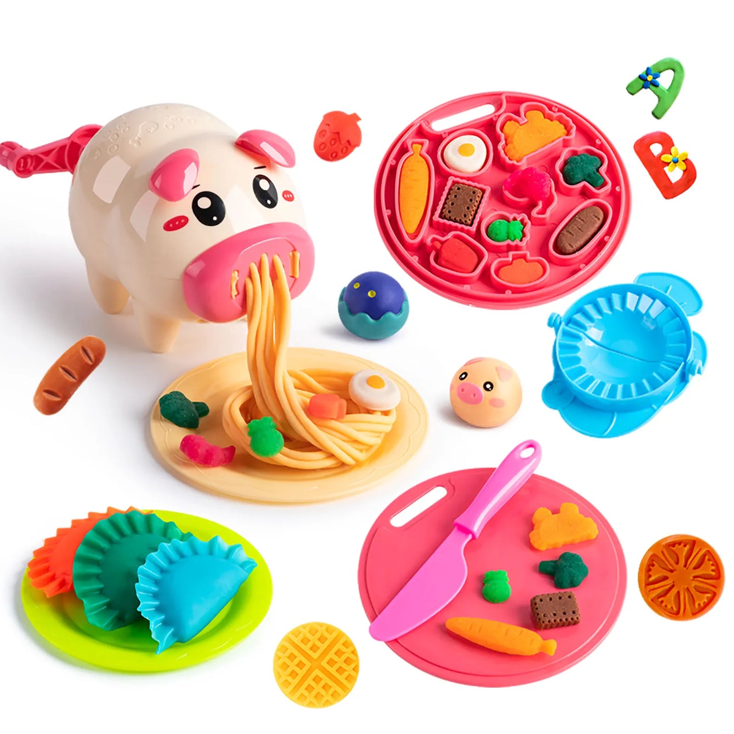 Rubber Clay Noodle Machine Toy - Colored Clay Set for Children, Boys and Girls, Ultra-Light Clay Tools