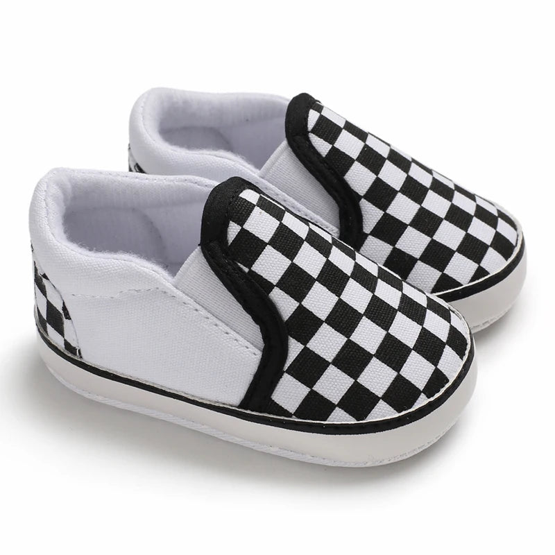 Newborn Baby Canvas Shoes – Anti-Slip Soft Sneakers for Baby Boys & Girls, Multi-Color Toddler First Walkers Crib Shoes
