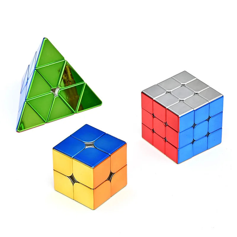 Shengshou Metal Magnetic 3x3 Magic Speed Cube, Stickerless, Professional Fidget Toy, Sengso Legend Electroplate Cubo Magico Puzzle