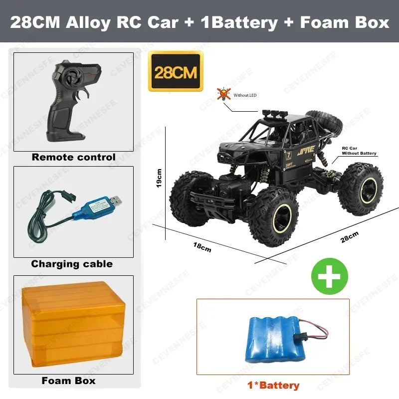 4WD Off-Road RC Car Remote Control Buggy Truck with LED Lights