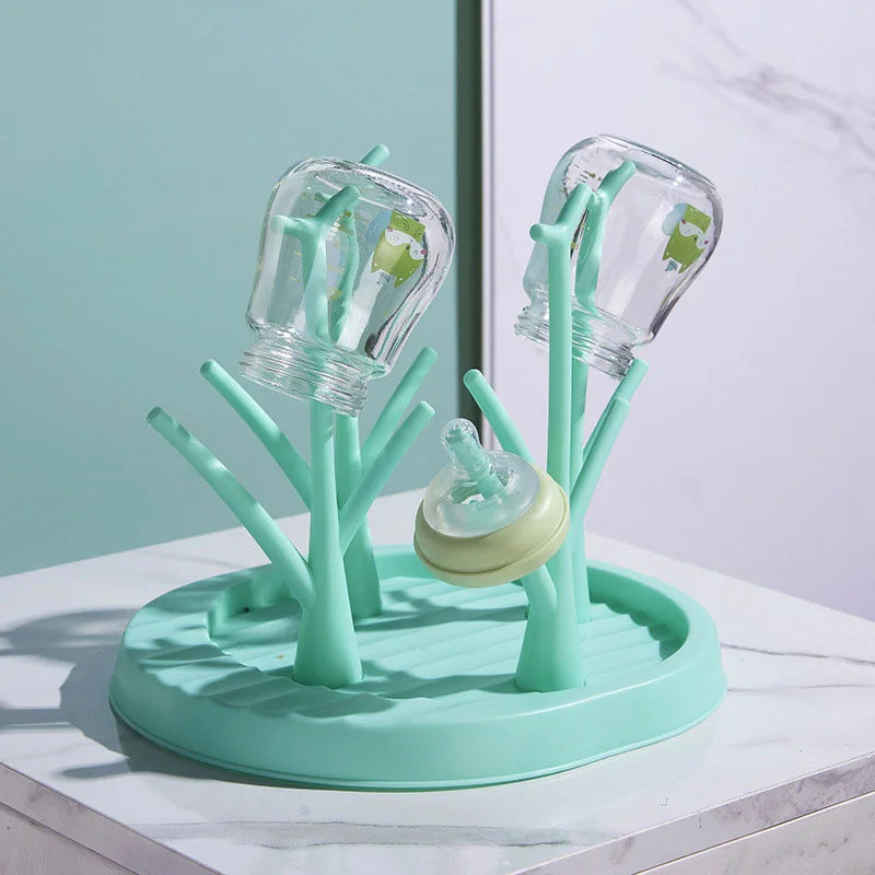 Baby Bottle Holder, Detachable Baby Bottle Drying Rack, Cute Tree Shape Cleaning Dryer Drainer, Storage Rack for Baby Accessories