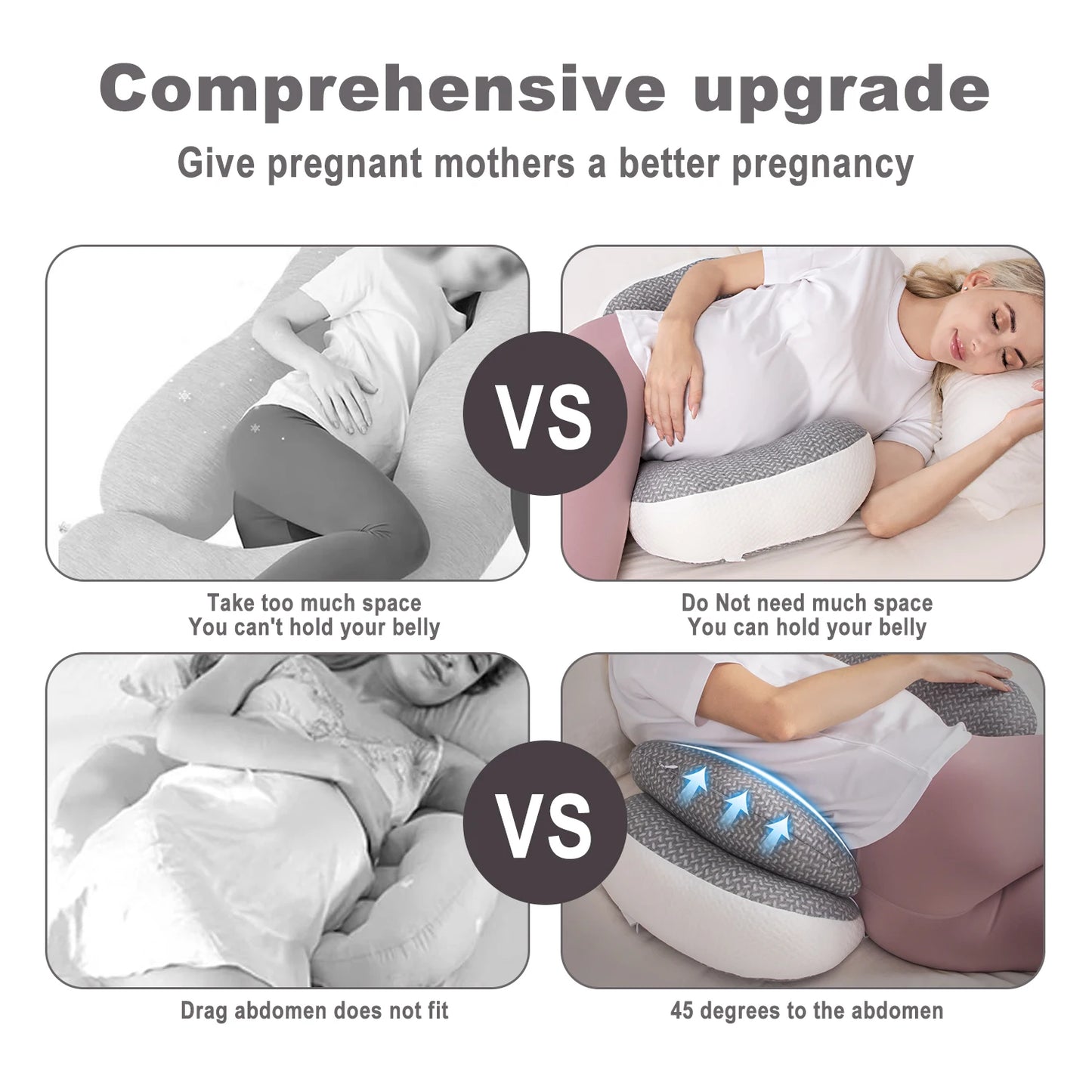 Pregnancy Pillow - Waist Protection & Side Sleeping Support Pillow for Pregnant Women