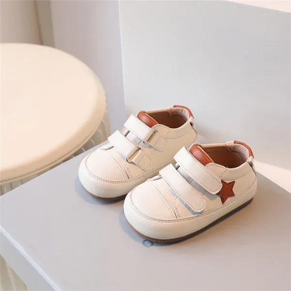 0-5 Years New Baby Shoes – Microfiber Leather Barefoot Toddler Boys & Girls, Soft Sole Outdoor Tennis Fashion Kids Sneakers