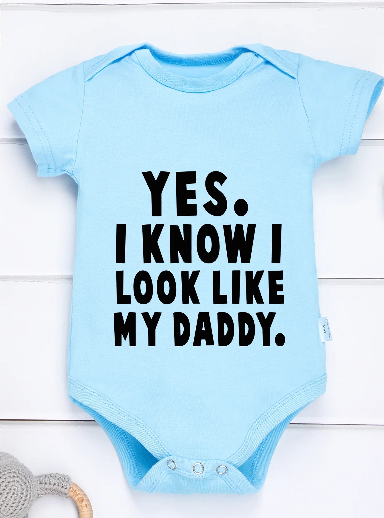"Yes, I Know I Look Like My Daddy" Baby Romper – Short Sleeve Infant Jumpsuit – Cute Newborn & Toddler Bodysuit for Boys & Girls