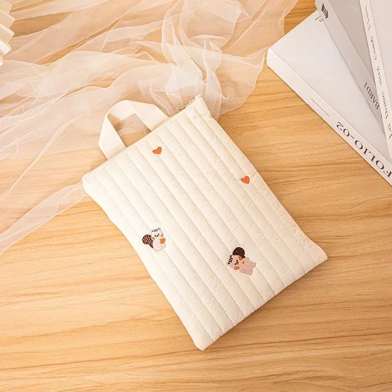 Cotton Baby Diaper Bag - Nappy Pouch Travel Stroller Storage Bag with Cute Bear Embroidery, South Korea Mommy Handbag - Kidzy Market