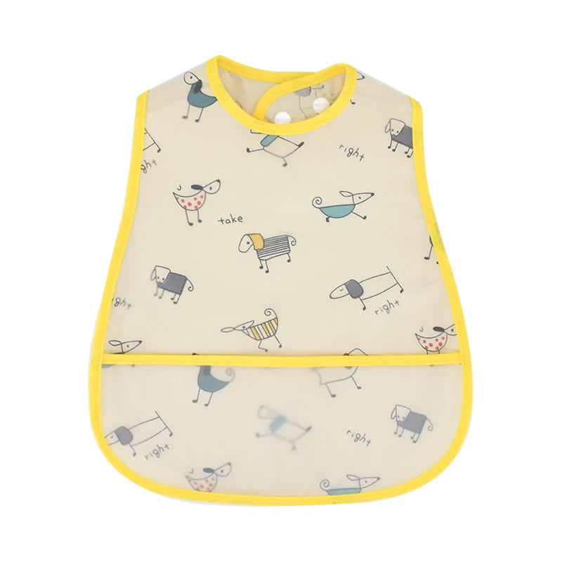 2023 New Cartoon Pattern EVA Waterproof Baby Bibs – Adjustable Feeding Apron with Pocket for Kids, Baby Burp Cloths - Kidzy Market