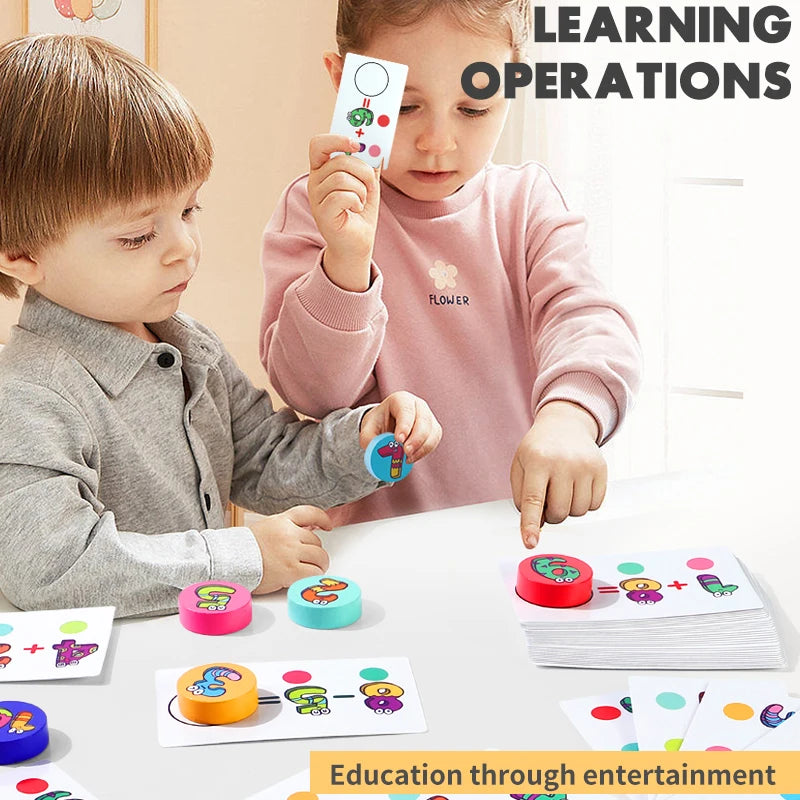 Kids Learning 1–10 Numbers Counting Toy – Digital Math Matching Game with Operation Cards