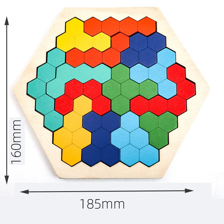Wooden Tangram DIY Puzzle – Educational Montessori Toy for Kids