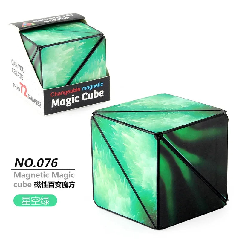 Variety Geometric Changeable Magnetic Magic Cube, Anti-Stress 3D Hand Flip Puzzle Cube, Kids Stress Reliever Fidget Toy