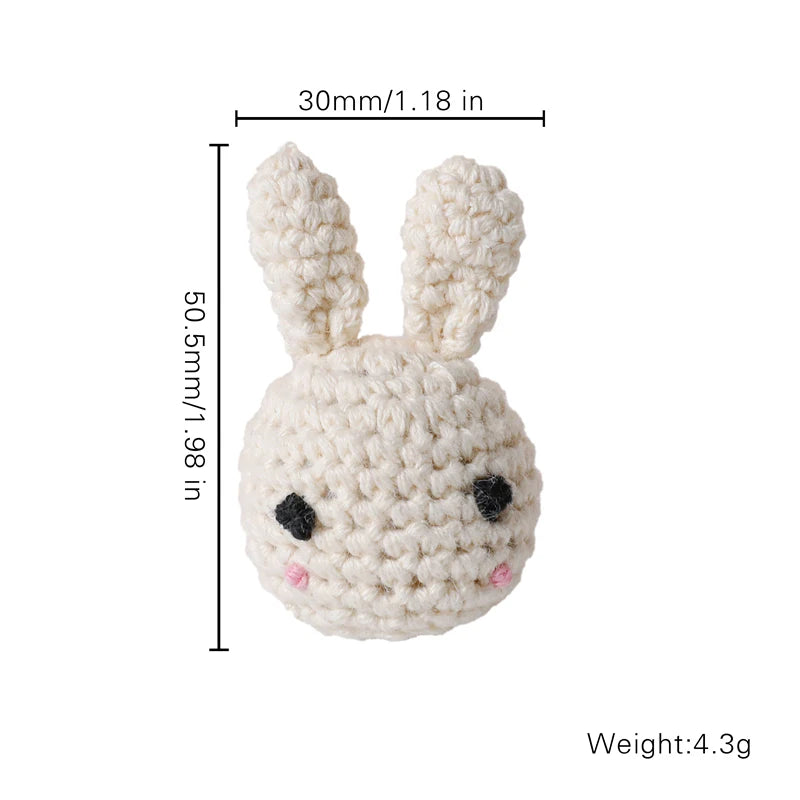 1pc Baby Teether Music Rattle - Animal Crochet Rattle, Elephant & Giraffe Wooden Ring, Babies Gym Montessori Children’s Toys