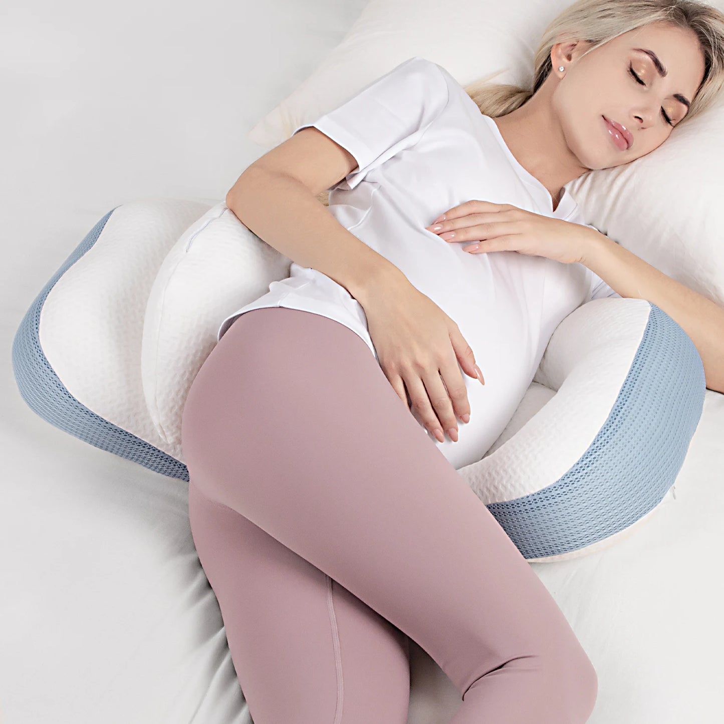 Pregnancy Pillow - Waist Protection & Side Sleeping Support Pillow for Pregnant Women