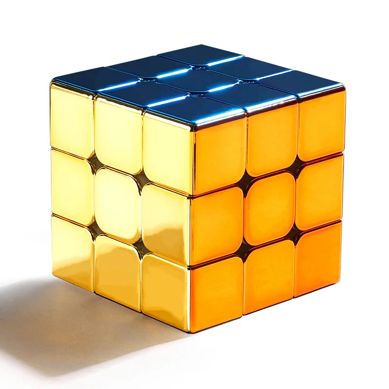 Shengshou Metal Magnetic 3x3 Magic Speed Cube, Stickerless, Professional Fidget Toy, Sengso Legend Electroplate Cubo Magico Puzzle