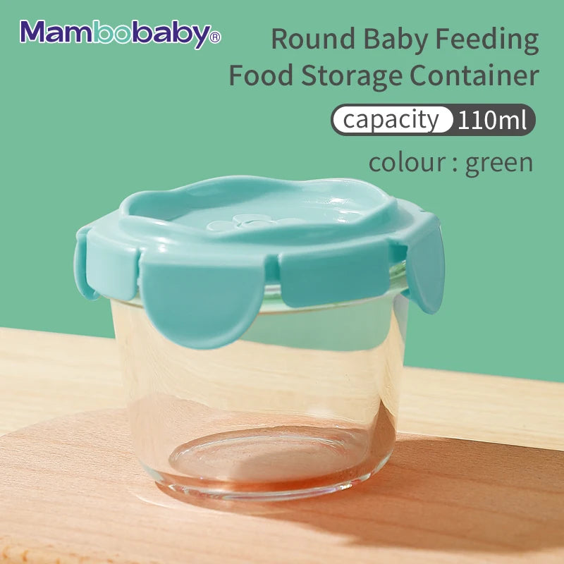 Baby Complementary Feeding Food Container with Sealing Cap - BPA-Free Glass Jar, Portable Food Storage & Mambobaby Formula Storage Box