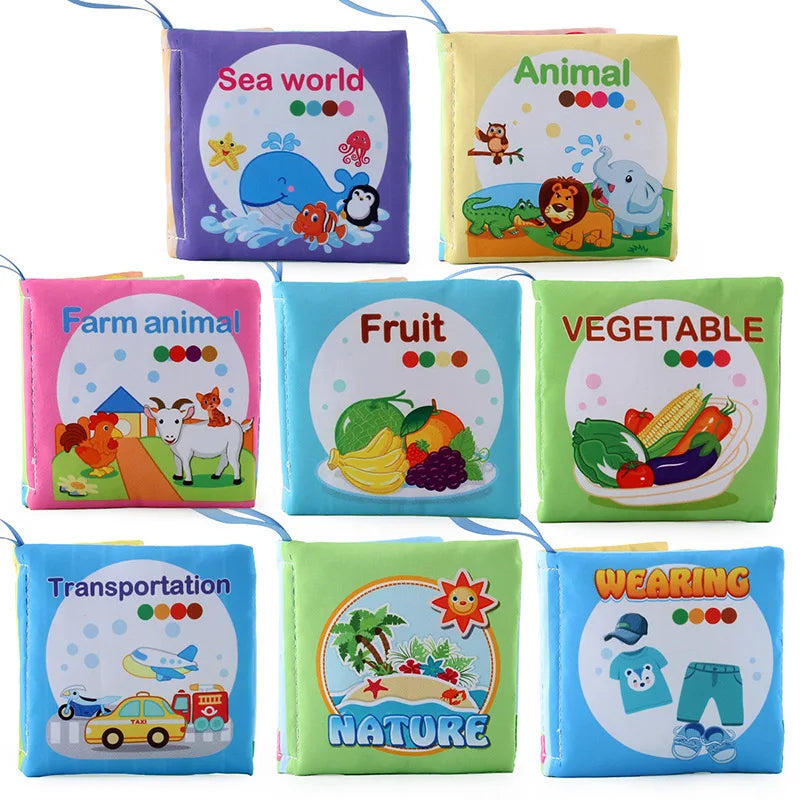 Baby Soft Cloth Book for Newborns 0-12 Months - 3D Animal Family Cognitive Montessori Early Educational Toy, Gift for Kids