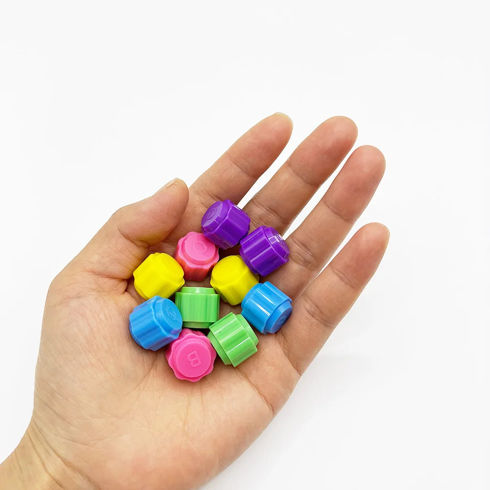 Korea Traditional Gonggi Game Set - 5/12 Pcs with Weighted Jack Stones & Metal Beads, Finger Exercise Toy