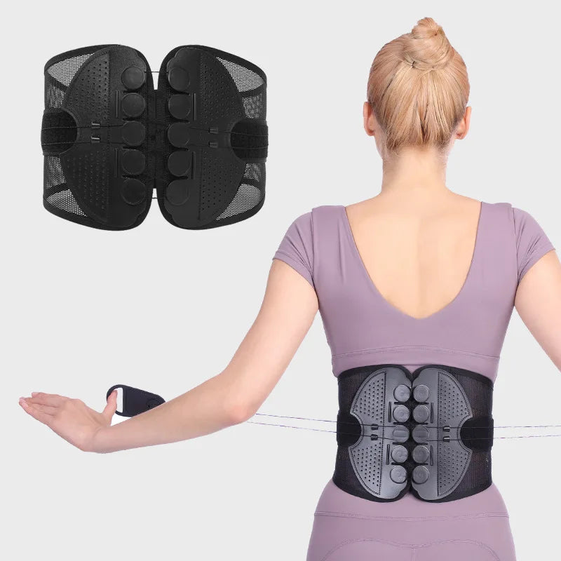 Double Pulling Pulley Breathable Support Waist Belt, Fixed Pelvic Support Belt